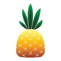 Tropical pineapple icon, cartoon style vector