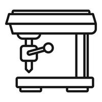 Computer milling machine icon, outline style vector