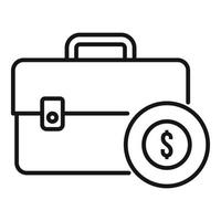 Broker briefcase icon, outline style vector