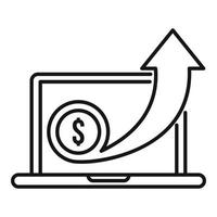 icono de aumento de dinero, estilo de esquema vector