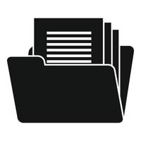 Open folder documents icon, simple style vector