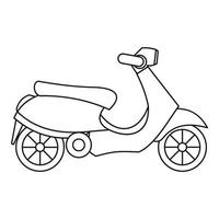 icono de scooter, estilo de esquema vector