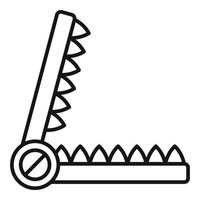 Metal animal trap icon, outline style vector