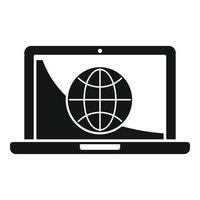 Laptop web network icon, simple style vector