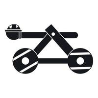 Ancient wooden catapult icon, simple style vector