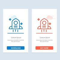 Astronomy Rocket Space  Blue and Red Download and Buy Now web Widget Card Template vector