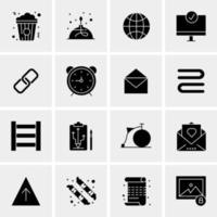 16 iconos de negocios universales vector ilustración de icono creativo para usar en proyectos relacionados con la web y dispositivos móviles