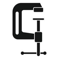 Carpenter clamp icon, simple style vector