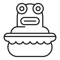 Frog bath toy icon, outline style vector