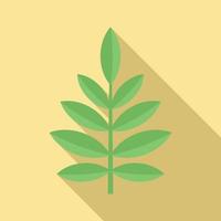 Rowan leaf icon, flat style vector