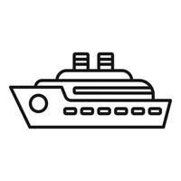 icono de barco de viaje, estilo de contorno vector