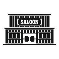 Western saloon icon, simple style vector