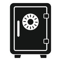 Bank teller money safe icon, simple style vector