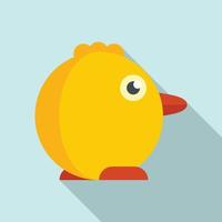 Chicken baby toy icon, flat style vector