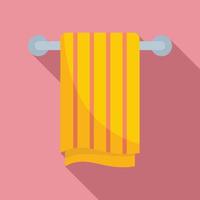 Pipe heated towel rail icon, flat style vector