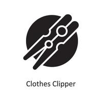Clothes Clipper Vector Solid Icon Design illustration. Housekeeping Symbol on White background EPS 10 File