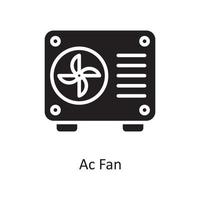 Ac Fan Vector Solid Icon Design illustration. Housekeeping Symbol on White background EPS 10 File