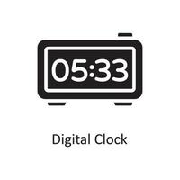 Digital Clock Vector Solid Icon Design illustration. Housekeeping Symbol on White background EPS 10 File