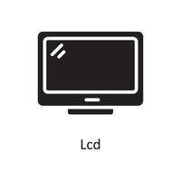 ilustración de diseño de icono sólido vectorial lcd. símbolo de limpieza en el archivo eps 10 de fondo blanco vector