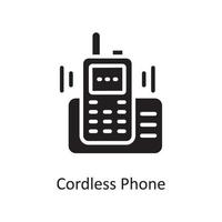 Cordless Phone Vector Solid Icon Design illustration. Housekeeping Symbol on White background EPS 10 File