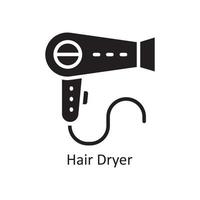 Hair Dryer Vector Solid tline Icon Design illustration. Housekeeping Symbol on White background EPS 10 File