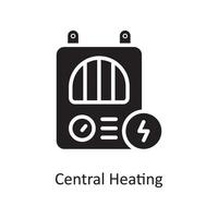 Central Heating Vector Solid Icon Design illustration. Housekeeping Symbol on White background EPS 10 File