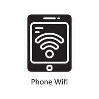 Phone Wifi Vector Solid Icon Design illustration. Housekeeping Symbol on White background EPS 10 File