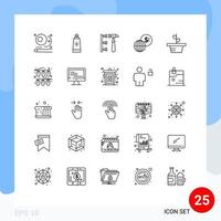 25 Universal Line Signs Symbols of nature growth erroneously modern global Editable Vector Design Elements
