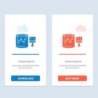Brush Bucket Paint Painting  Blue and Red Download and Buy Now web Widget Card Template vector