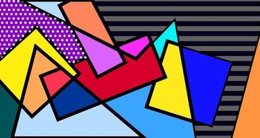 banner de diseño de ilustración de arte geométrico abstracto colorido vector