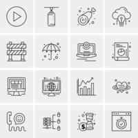 16 iconos universales de negocios vector ilustración de icono creativo para usar en proyectos relacionados con la web y dispositivos móviles