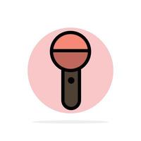 Media Mic Microphone Press Sound Abstract Circle Background Flat color Icon vector