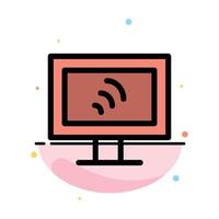 Computer Wifi Service Abstract Flat Color Icon Template vector