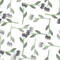 Folk flower seamless pattern in naive art style. Decorative floral wallpaper. vector