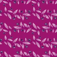 Seamless pattern with berry branches. Hand drawn wild berries floral wallpaper. vector