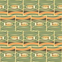 Mosaic of lines seamless pattern in dodle style. Hand drawn abstract wood texture vintage ornament. vector