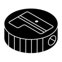 Conceptual glyph isometric design icon of sharpener vector