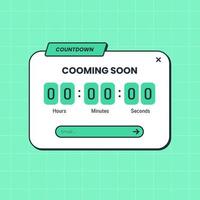 Countdown panel in vintage design style. Cooming soon interface template. vector