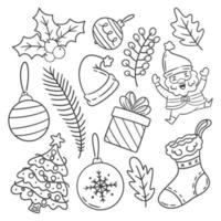 Hand drawn christmas decoration element collection vector