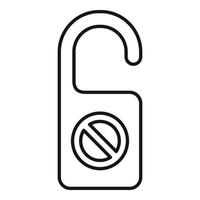 Door tag icon, outline style vector