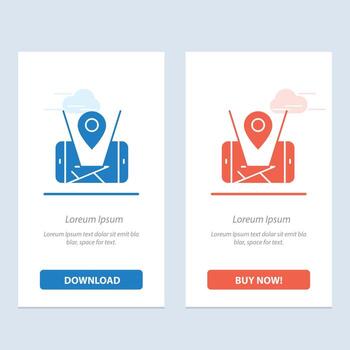 Map Mobile Location Technology  Blue and Red Download and Buy Now web Widget Card Template vector