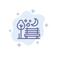 Night Moon Romance Romantic Park Blue Icon on Abstract Cloud Background vector