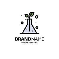 Science Flask Trees Business Logo Template Flat Color vector