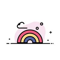 Nature Rainbow Spring Wave  Business Flat Line Filled Icon Vector Banner Template