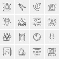 16 iconos universales de negocios vector ilustración de icono creativo para usar en proyectos relacionados con la web y dispositivos móviles