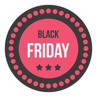 Black Friday sale sticker icon, flat style vector