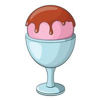 icono de bola de helado, estilo de dibujos animados vector