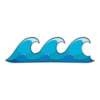 Small waves icon, cartoon style vector