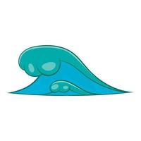 Big sea waves icon, cartoon style vector