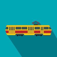 Tram icon, flat style vector